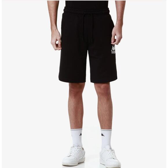 Kappa Men's Authentic Uppsala French Terry Sweat Shorts (Black/White) Medium NWT - Picture 2 of 4